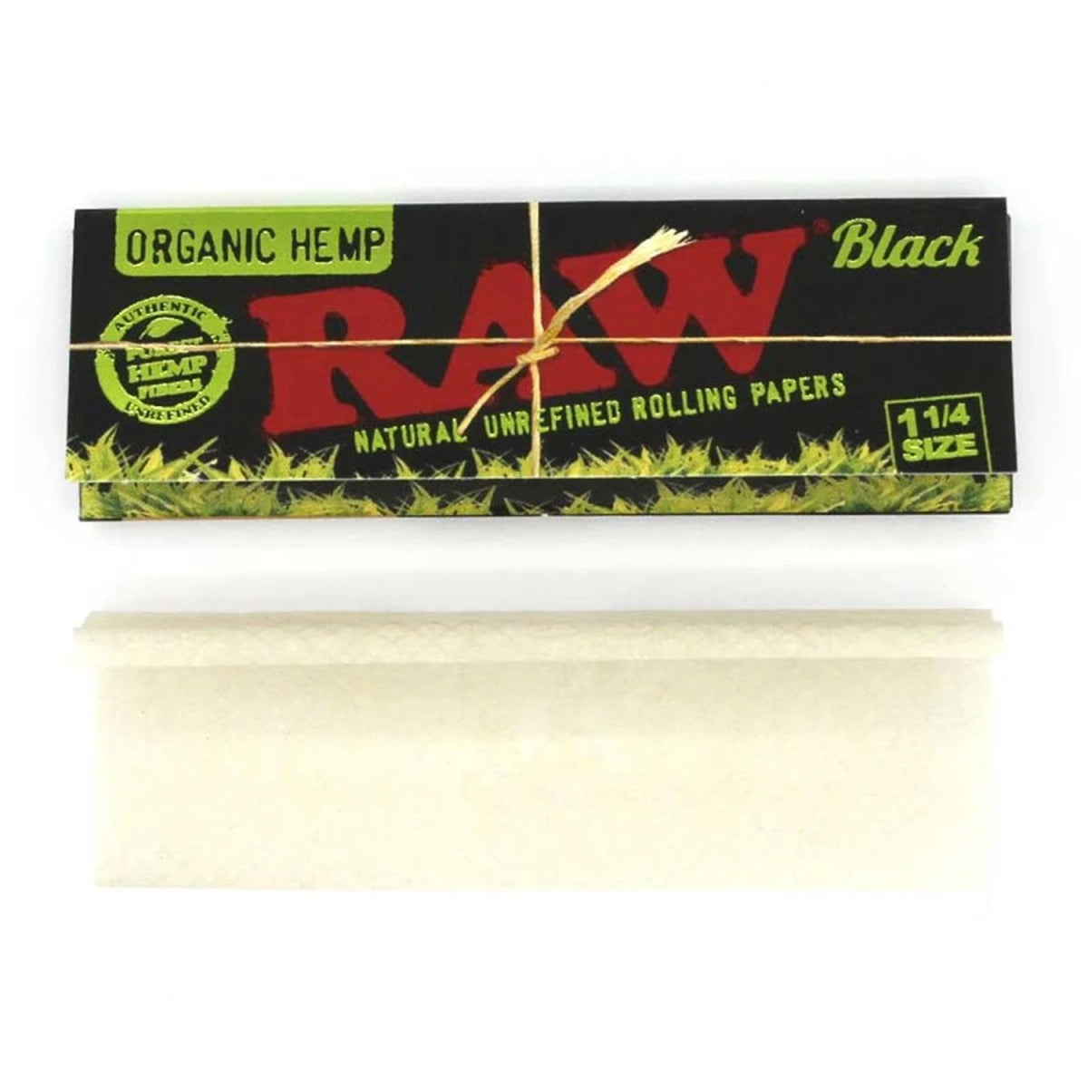 RAW Black Organic Hemp Papers 1 1/4 Size